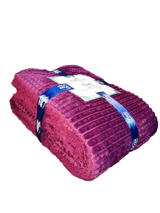 Traditional Purple Fleece Velvet Sherpa Blanket