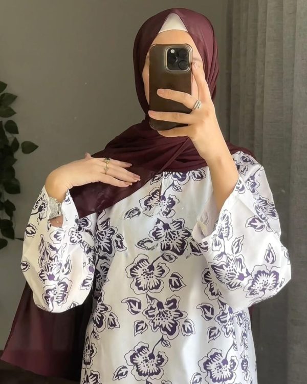 ( Purple) Rangoon🌺 Print Stitched Suits Casual Wear (Lilen)